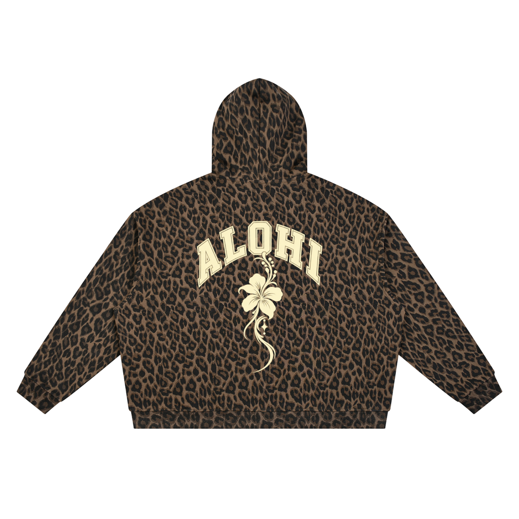 WAILEA Leopard Zip Hoodie, Alohi After Beach